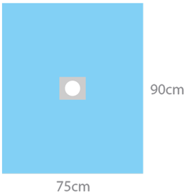 Coverline Хірургічне простирадло з отворем (IS) 75см х 90см